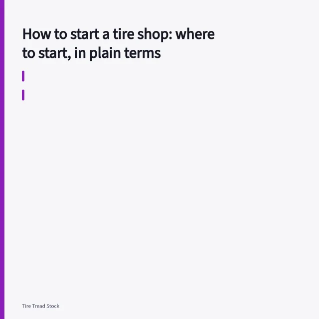 Tire changer machine gripping a wheel in a shop service bay. How to start a tire shop: where to start, in plain terms