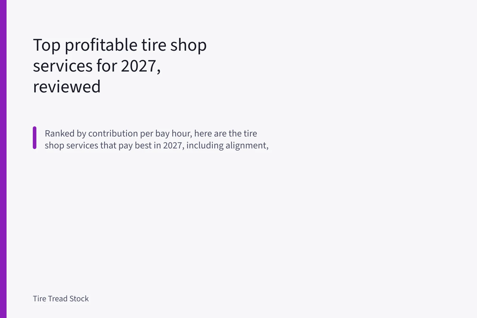 Top profitable tire shop services for 2027, reviewed. Top profitable tire shop services for 2027, reviewed